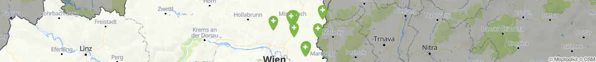 Kartenansicht für Apotheken-Notdienste in der Nähe von Neusiedl an der Zaya (Gänserndorf, Niederösterreich)